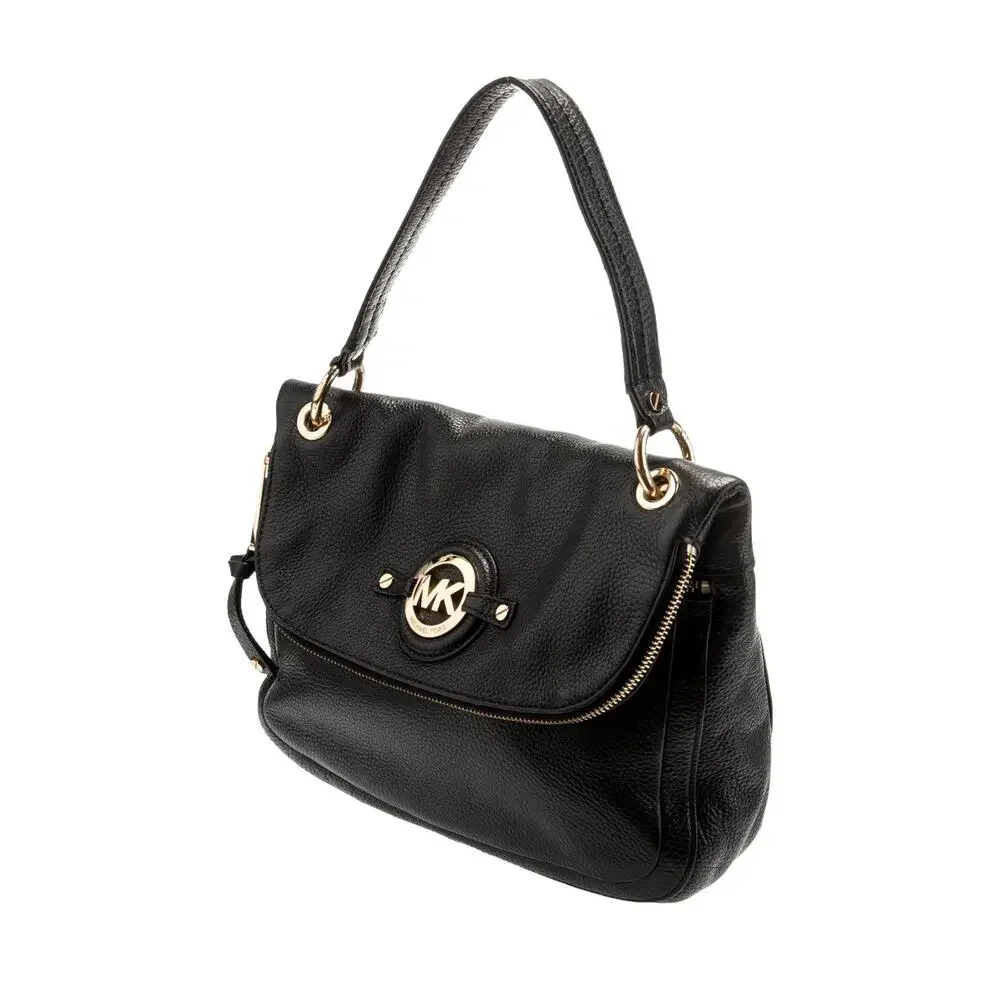 Michael Kors Black Textured Leather Stockard Bag